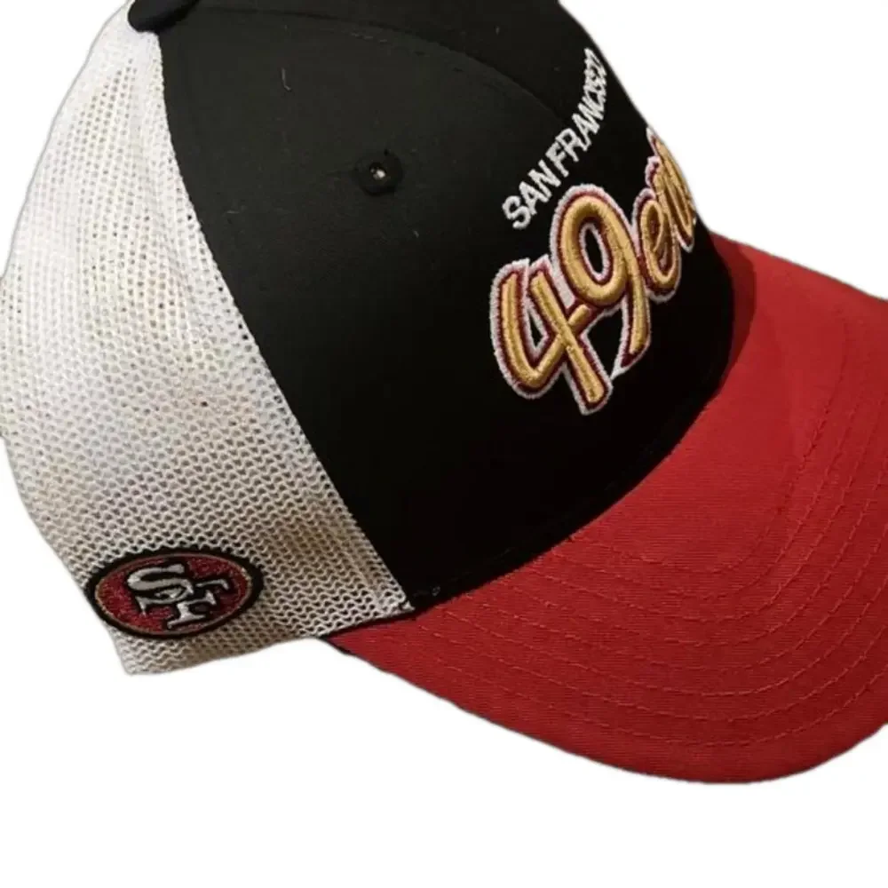 Reebok SF 49ers White Black Red Gold 2002 Vintage NFL Equipment Hat